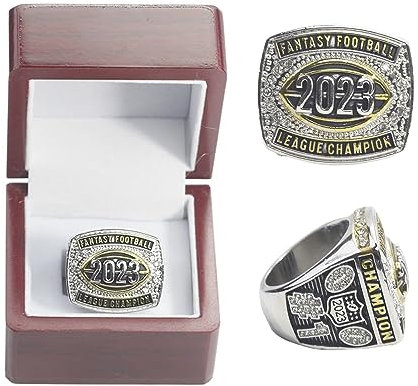 HYKJSHED 2023 Fantasy Football Ring Championship Ring FFL Champions Ring Souvenir Fan Geschenk Vatertag Sammlerstücke