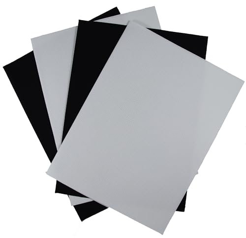 KCS 4/6 Stück 30 x 45 cm 16 CT Baumwolle Aida-Stoff Kreuzstichstoff (4 Stück, weiß + schwarz)