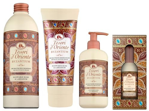 TESORI D'ORIENTE Wellness Ritual Byzantium - SET - mit schwarzer Rose und Labdanum, Körperpflege-Set, aromatisches Bad, Wellness-Rituale für Körper & Sinne