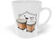 Teegarb Letter Blanket Funny Bongo Cat Cute Musical Instrument Kitten Meme Cartoon Latte Mug, 340.2 g 340.2 g / White