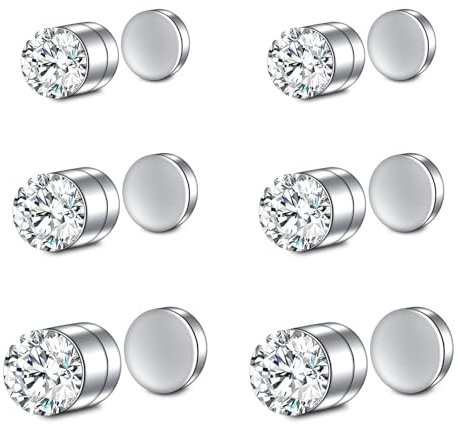 NIUSIMAN Faux Piercing Nez Argent Faux anneaux de nez 6PC Faux piercing clou de nez rond Faux piercing oreille de nez argent non percé Faux anneaux de nez d'oreille pour femmes hommes