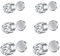 NIUSIMAN Faux Piercing Nez Argent Faux anneaux de nez 6PC Faux piercing clou de nez rond Faux piercing oreille de nez argent non percé Faux anneaux de nez d'oreille pour femmes hommes