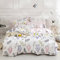 Bettwäsche-Set für Mädchen, Blumenmuster, Doppelbett, XL, Boho, Weiß, Rosa, Blumenmuster, Baumwolle, ästhetisch, Blumenzweig, Bettwäsche-Set, rosa Garten, Blumenzweig, XL-Bettbezug mit 2 Kissenbezügen