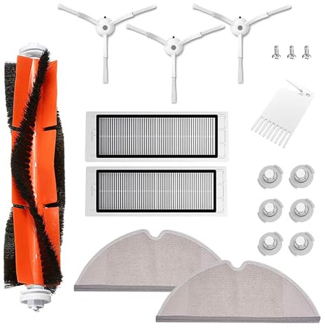 INF Ersatzteile Zubehör für Xiaomi Roborock S6 / S5 Max / S50 / S51 / S55 / S60 / S65, 18 Teile, Walzenbürste, HEPA-Filter, Wischtuch, Wassertankfilter