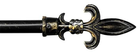 Extendable Iron Curtain Rod 160-300 Wall Curtain Rod Rail Rings Brackets Screws Black_Gold