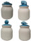 Poker barattoli bianco in ceramica con decori marini set 4 contenitori porta sale zucchero caffè spezie per casa cucina