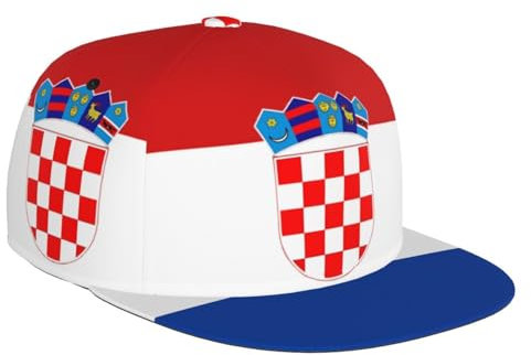 shgwehh Baseballkappe mit Kroatien-Flagge, Snapback-Hut, Baggermütze, Trucker-Mütze für Reisen, Picknick, Kroatien-03, One size