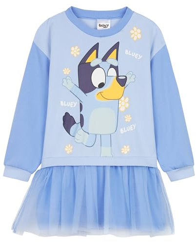 BlueY Robe Pull avec Jupe Tutu Filles - Cadeau Fille (Bleu, 5-6 Ans)