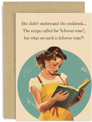 Old English Co. Funny Best Friend Birthday Cards For Her - 'Leftover Wine' Birthday Card for Her - Friendship Gifts For Women - Hilarious Mother's Day Card for Mum - Sister, Aunt, Niece, Daughter