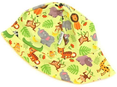 Kleine Könige Sonnenhut Sommer Mütze Baby Jungen · Modell Tiger Löwe Zebra Dschungeltiere Lemon · Ökotex 100 Zertifiziert · Größe 86/92