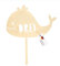 Kuchentopper Wal Drei Cake Topper Holz Walfigur Unterwasser Meeresparty Eins Kindergeburtstag Dekoration Kuchendeko 3.Geburtstag Junge Mädchen Geburtstagsdeko (Wal Drei)