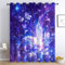 Blickdicht Schattierungsvorhänge Lila, Bedruckte Gardinen mit Ösen Neon Farbenfrohe Blumenschmetterling, Dekorative Vorhänge für Wohnzimmer Schlafzimmer 140x160 cm