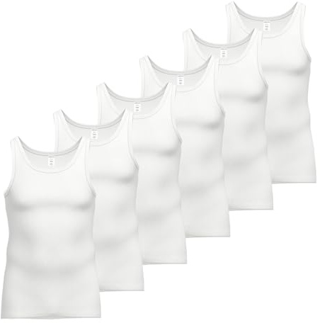 Ammann 6er Pack Herren Shirt Untershirt GOTS Unterhemd Doppelripp, Farbe:Weiß, Artikel:-1 weiß, Größe:8