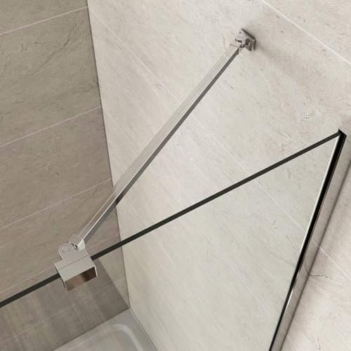S'AFIELINA Barre de fixation pour paroi de douche,longueur 500 mm,peut être tourné de 180°, pour épaisseur de verre 6-8mm support mural acier inoxydable