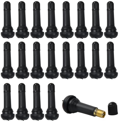 Autoreifen Ventil, Autoventil TR414, 20 Stück Hochleistungs-Reifenventil Set aus Gummi, Schwarz, Langlebig, Sicher und Verlässlich, Universal Reifenventil für Auto & Motorrad
