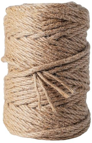 Decorazione Tiragraffi in Sisal,Corda in Sisal Naturale per Gatti,Corda di Canapa Intrecciata a Mano per Gatti,Corda Tiragraffi per Gatti Domestici,Corda in Sisal da 50 m per Tiragraffi 4,5 mm