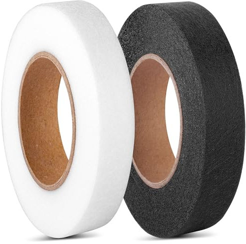 CZ Store®- Klebeband zum Aufbügeln |WEISS UND SCHWARZ |128 M|2-Pack|✮✮LEBENSLANGE GARANTIE✮✮- Selbstklebendes Saumband zum Reparieren von Stoff, Vorhang, Gardinen, Hosen, Kleidung, Jeans