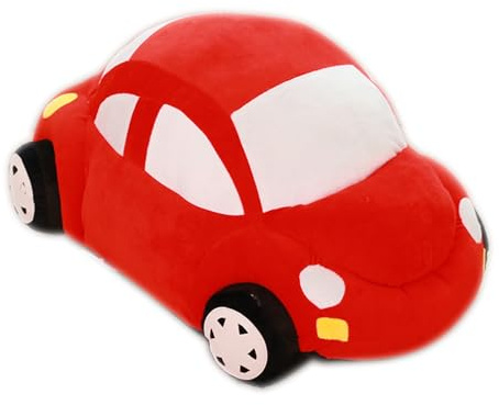 champracer Kuscheltier Kraftfahrzeuge Puppe Stofftier Kissen Plüschtie Auto Käfer, zum Spielen und Kuscheln, Weiches Schmusetier für Mädchen, Jungen, Babys (35 cm,Rot)