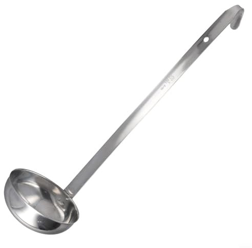 Louche à soupe en acier inoxydable, cuillère à long manche, louche avec long manche et grande capacité de bol pour mélanger, servir des soupes et plus encore, louche en métal robuste (150 ml)