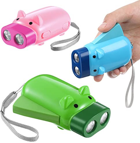 jojofuny 3stücke Cartoon-pig Handdruck-taschenlampen Kleine -taschenlampen Für Erwachsene Für Camping Notfälle Und Outdoor-aktivitäten