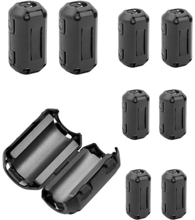 TPZORJX 8Pcs Ferritkerne Entstörfilter Ferritfilter,Ferrit Ring,Mantelwellenfilte,Ferritkerne für Kabel,Ferrit Mantelwellenfilte,Ferrit Ringkern Cable-Clip,Klappferrit Ferritkern,Ferrit Ring
