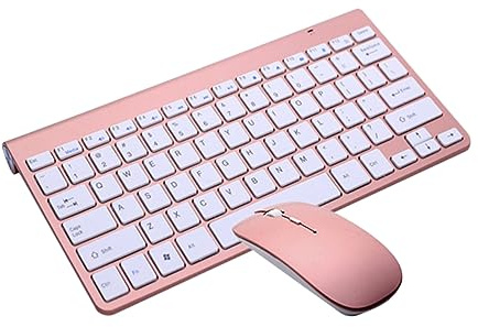 jojofuny 2,4-ghz Drahtlose Computertastatur und Maus Satz Kompakt und Tragbar aus Kunststoff für Outdoor und Reisen mit Modernem Schlankem Design