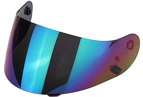 Motociclo Visiera for casco, lente for casco da motocicletta, lente for occhiali da casco integrale compatibile con HJC CL-16 CL-17 CS-15 CS-R1 CS-R2 CS-15 FG-15 TR-1 (oro)(Rainbow)