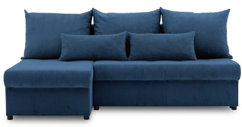 Mebligo ECKSOFA MIT SCHLAFFUNKTION Venezia, Dunkelblau