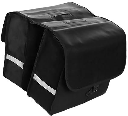 LIOOBO Wasserdichtes Fahrradbeutel Gepäckträgertasche Koffer Zurück Rückseite hintere Tasche faltbar Taschen Fahrradsitztasche Gepäckträger Fahrradtasche PVC-Druck Klemmen Schwarz