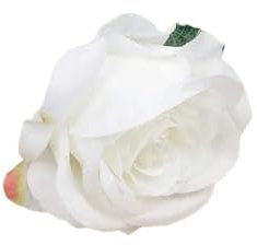 TENVORA Bouquet Sposa,Bouquet da Sposa 10 Pezzi di Rose Artificiali Rosse, realistiche, Bouquet di Rose a Stelo Lungo for la Decorazione di Matrimoni, Addio al Nubilato e Feste.(White)