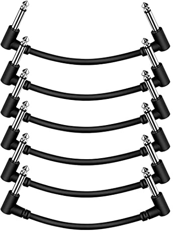 Tuesoa 6 Inch Noise-Free Guitar Cord,1/4 Inch Guitar Pedal Cables,Instrument Effects Pedal Patch Cables for Guitar/Pedal