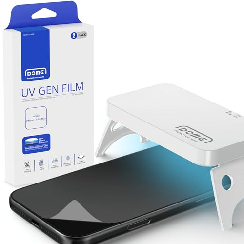 DOME GLASS Whitestone DOME UV GEN Film for iPhone 17 ProMax [Glass-Like Film] Screen Protector [2pack]