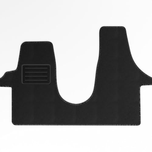 Mats4all Textil Fussmatten Passend für Volkswagen Transporter T5 2003-2015 T5 durchlaufende fussmatte vorne | rutschfest | Mit Verstärkung | 1-teilig