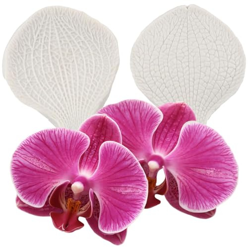 Sijiangmold Phalaenopsis Petal Silicone Mould Orchid Petals Fondant Moulds for Cake Decoration Cupcake Topper Candy Chocolate Gum Paste Polymer Clay