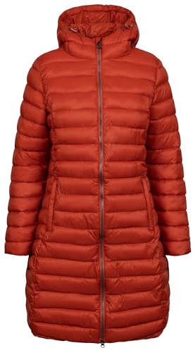 Trespass Women's Casual Jacket Dorothea - Padded, Fake Down Touch, Stitched Baffles, 2 Zip Pockets, Inner Storm Flap, 2 Way Zip, Adjustable Hood, Flat Cuff, Longer Length
