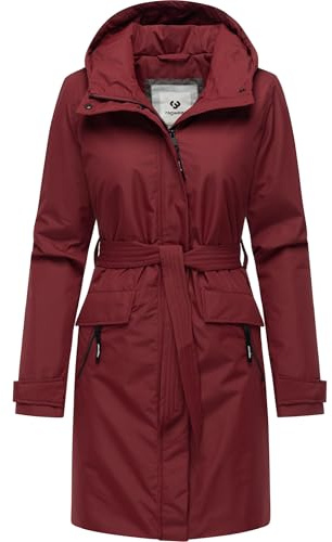Ragwear Damen Wintermantel Horatia Warm YOUMODO mit Bindegürtel | Länge: oberschenkellang | Wärmegrad 3 von 3 – warm | wasserdicht und atmungsaktiv | leicht | verstellbare Kapuze