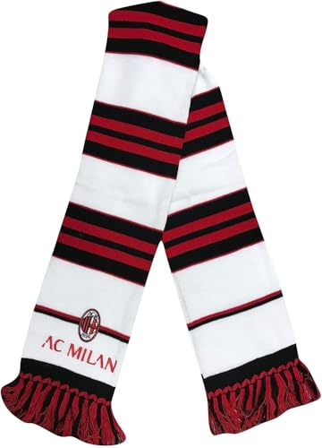 AC Milan Sciarpa Tubolare Ufficiale Rosso Nero Bianca con Logo - Acrilico- 2023005