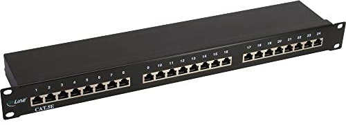 InLine 74224B Patchfeld Cat.5e 24-fach, 48,26cm (19), 1HE, schwarz, RAL9005