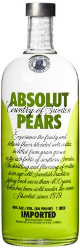 Absolut Vodka Pears – Absolut Vodka mit Birnen Geschmack – Absolute Reinheit und einzigartiger Geschmack in ikonischer Apothekerflasche – 1 x 1 L