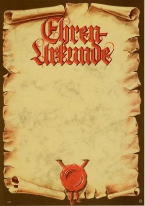 Albert Hoffmann Urkundenverlag Ehrenurkunden/DIN A4/ 122 / Edelkarton (300 g/m²) 10 Stk