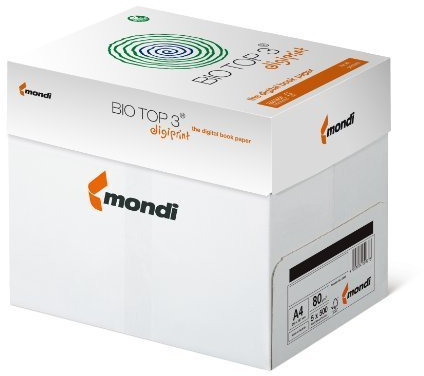 BioTop 3 Extra Kopierpapier 80g TCF von Mondi DIN A4 - 2500 Blatt