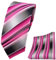 TigerTie - schmale Designer Krawatte Designer Einstecktuch in rosa pink magenta anthrazit silber grau gestreift - Krawattenbreite 6 cm