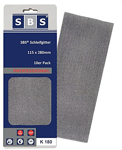 10er Pack | Schleifgitter 115 x 280mm | SBS® Professional | Gitterleinen | Korn 180