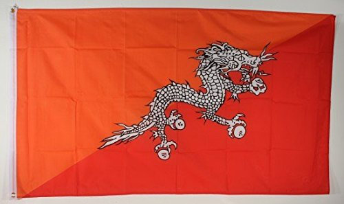 Flagge Fahne Bhutan 90x60 cm wetterfest und lichtecht für innen und aussen