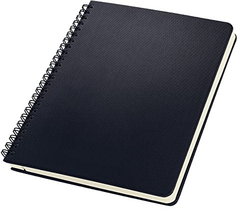 Sigel CO823 Spiralblock A5 liniert schwarz, 80 Blatt, sehr stabiler Hardcover-Einband, aus nachhaltigem Papier, Conceptum Notizblock
