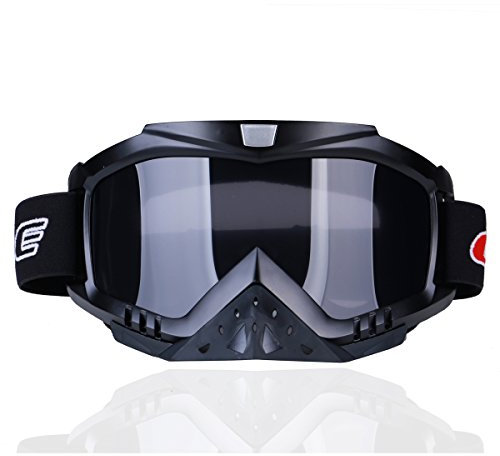 Madbike Occhiali motocross per motocicletta Sport all'aria aperta Dirt Bike ATV MX Occhiali sportivi fuori strada (black)