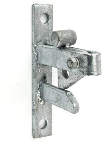 GALVANISED or Black Self Locking Gate Catch/Auto Close Field Farm Lock Latch (Galvanised (Hot Dipped))
