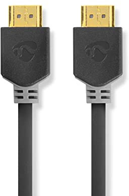 Nedis High Speed HDMI™ Cable with Ethernet, 50cm, Supports 4K@60Hz, 3D, ARC, Gold-Plated Contacts - Connects Blu-Ray Player, Media Player or Game Console to HDTV