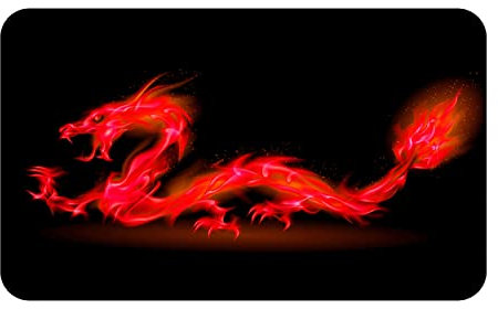 Silent Monsters Mouse Mat Small 10 x 8 inches / 24 x 20 cm, Red Dragon, Lasercut Edges, washable & rollable Mouse Pad, Gaming Home Office Mousemat, Mousepad non-slip & quiet, Desk Mat