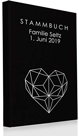 Hochzeitideal – Personalisiertes Stammbuch der Familie Nr. 146 schwarz DIN A5 - Buchbinderleinen Stammbuch Hochzeit - Familienbuch Standesamt mit 4-Fach Ringmechanik & 3 Klarsichthüllen